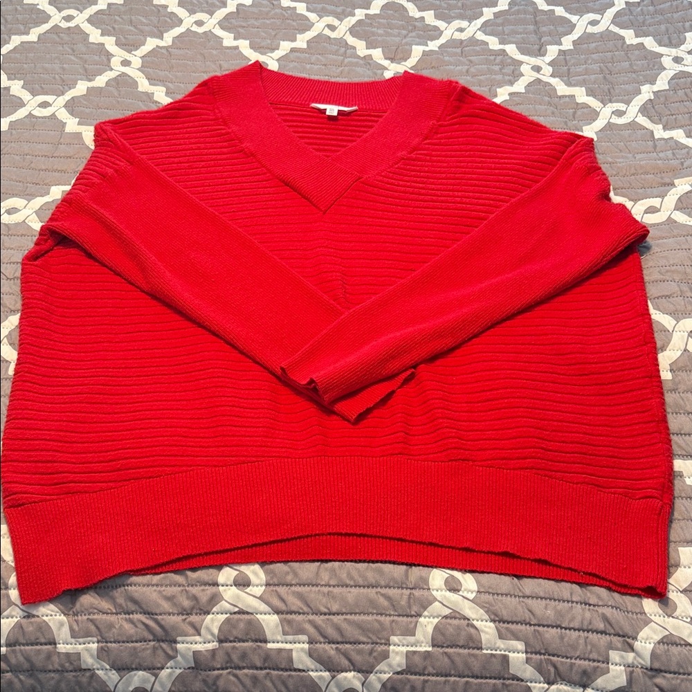 Time and Tru Red V-Neck Women’s Sweater Sz XXL